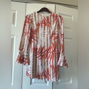 Angel Biba / Hello Molly Beige and Pink Floral Long Sleeve Mini Dress AU6 - US2